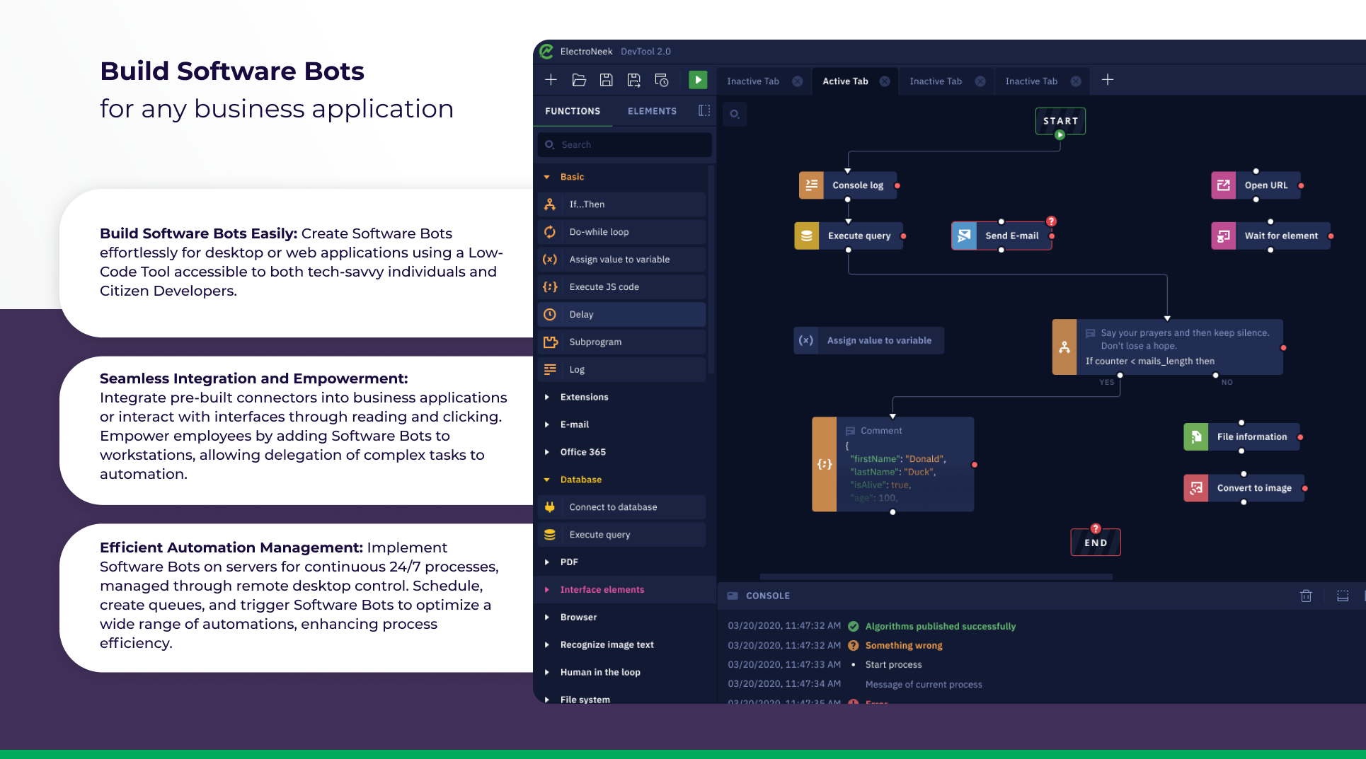 screenshot of ElectroNeek Platform